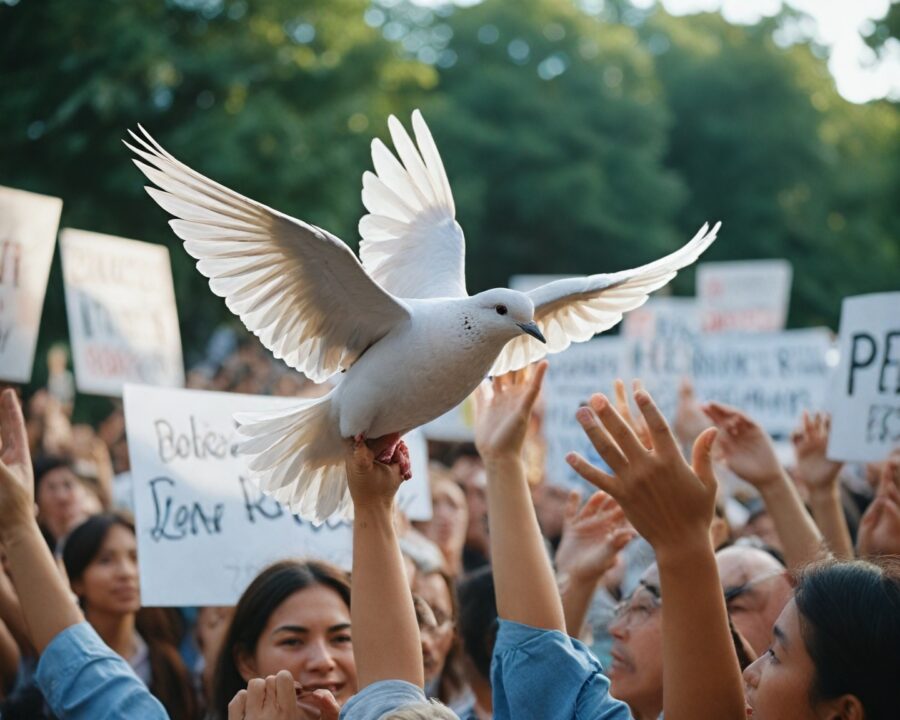 Pássaros como símbolos de paz em movimentos sociais