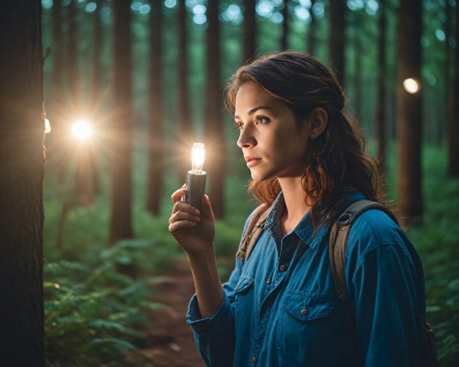 Tipos de lanternas de baixo impacto para observação noturna