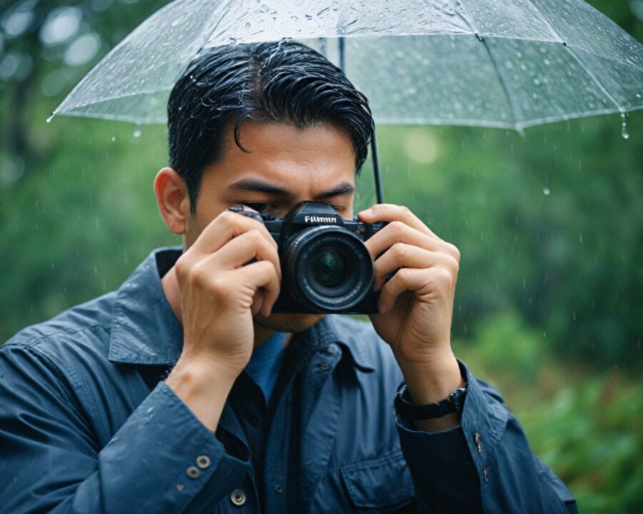 Como usar protetores de lente contra chuva corretamente
