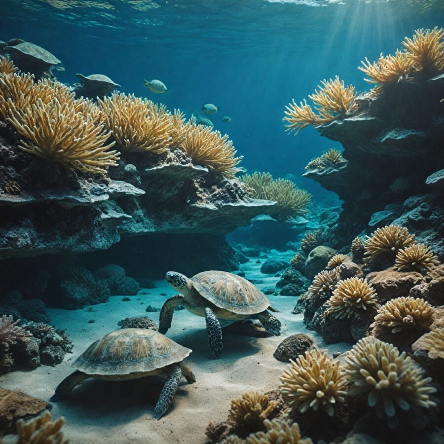 A Vida Selvagem Aquática: Peixes, Tartarugas e Mamíferos Marinhos em Seus Habitats Naturais