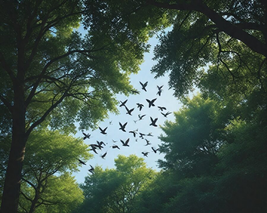 Como o comportamento de aves em grupo impacta o ecossistema