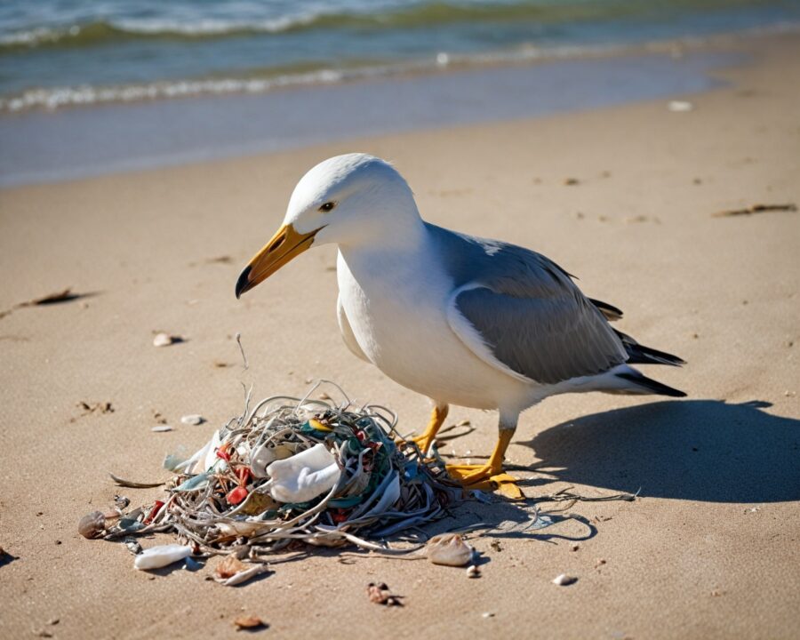 Como a poluição afeta as aves marinhas e o ecossistema