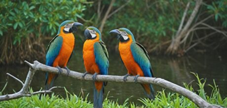 Pássaros com plumagem colorida do Pantanal: espécies incríveis
