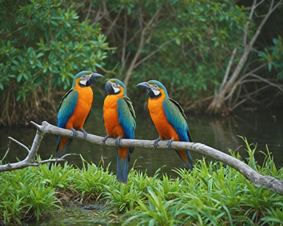 Pássaros com plumagem colorida do Pantanal: espécies incríveis